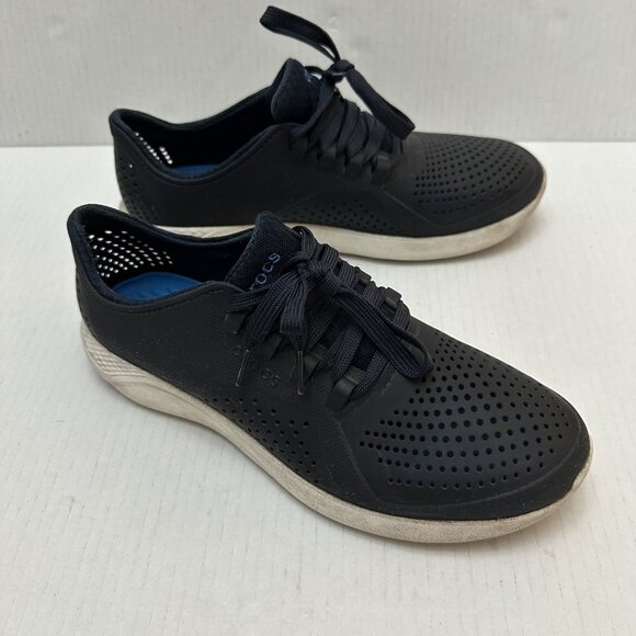 Crocs LiteRide Shoes Mens Size 9 Blue Lace Up Sneakers Lightweight Comfort - Picture 3 of 11